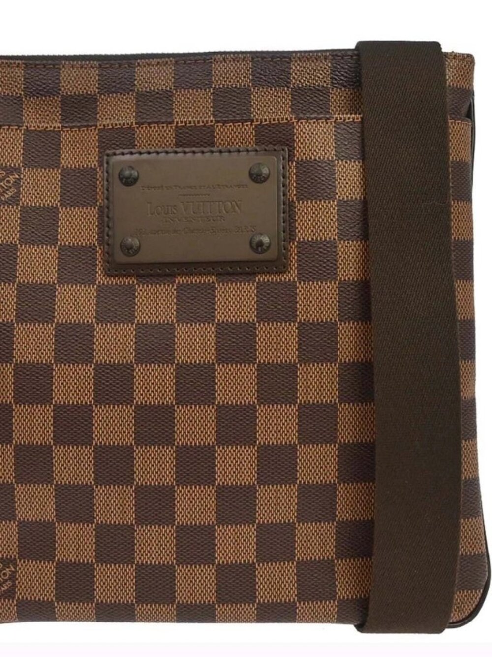 Louis Vuitton Damier Pochette Plate Brooklyn Shoulder Bag N41100